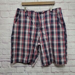 VTG Y2K Bugle Boy Plaid Shorts Mens 40 Red Blue Retro Grunge Skater Gorpcore 90s